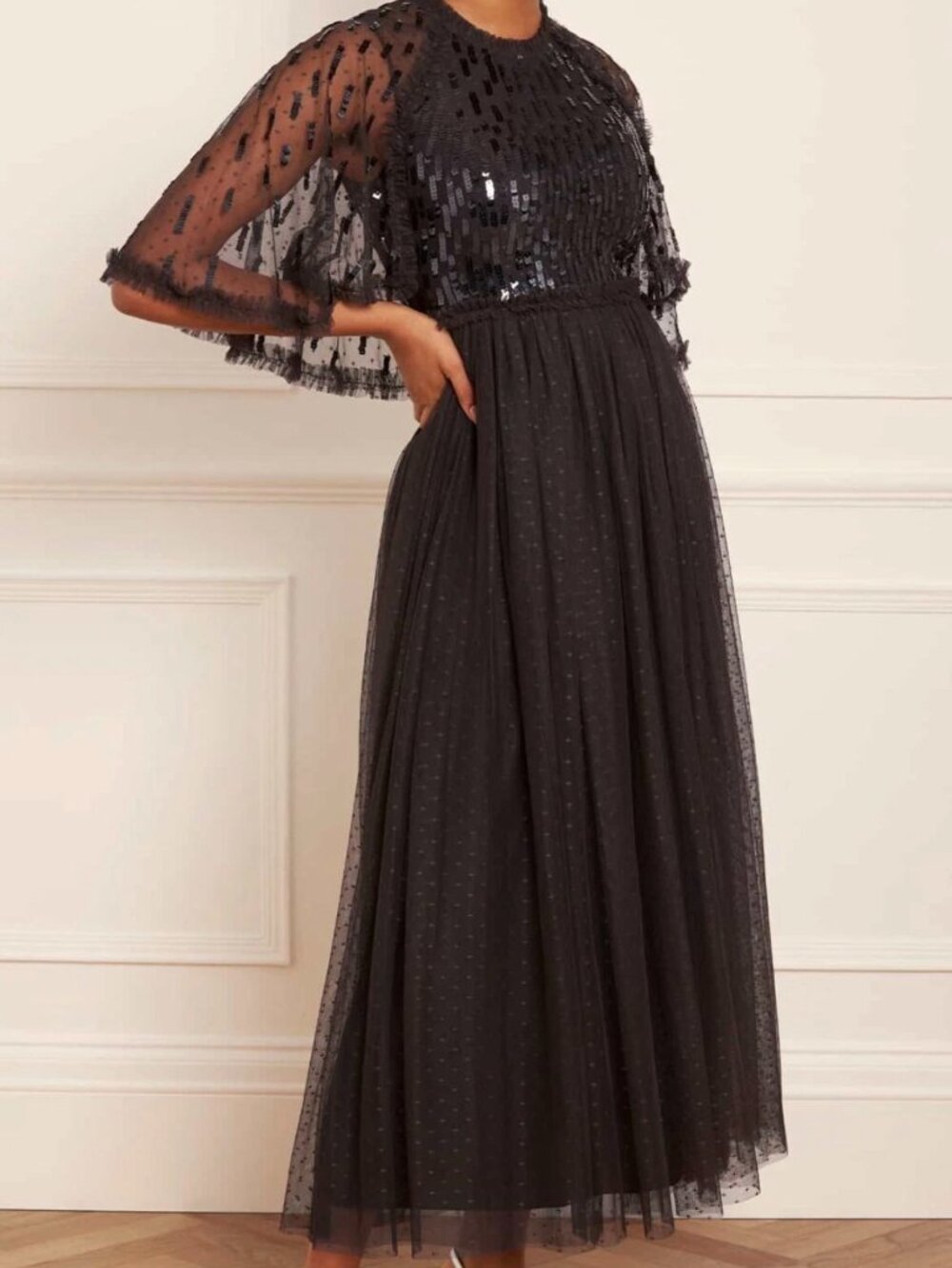 Needle & Thread NWOT Sequin Dash Bodice Ankle Gown US 8 UK12